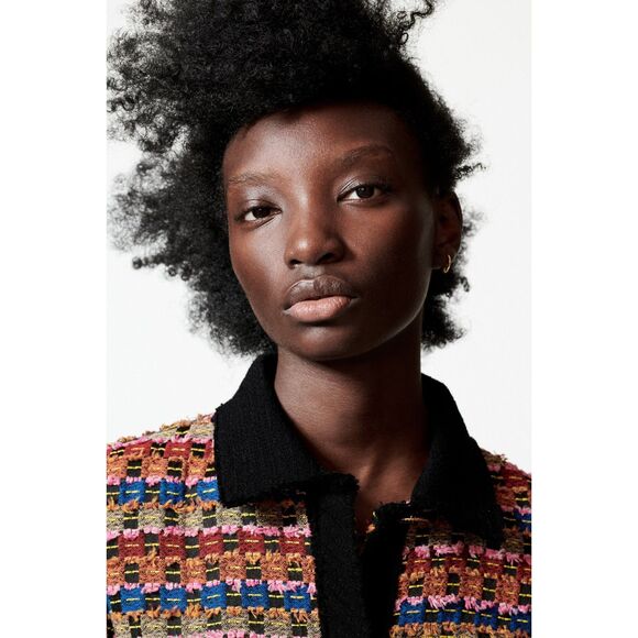 Multicolored Zara Chanel-Like Textured Button Down Cardigan Jacket (NWT) - Picture 3 of 10